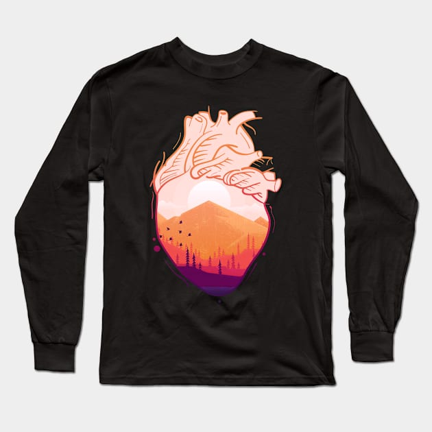 My heart belongs to nature Long Sleeve T-Shirt by secondskin